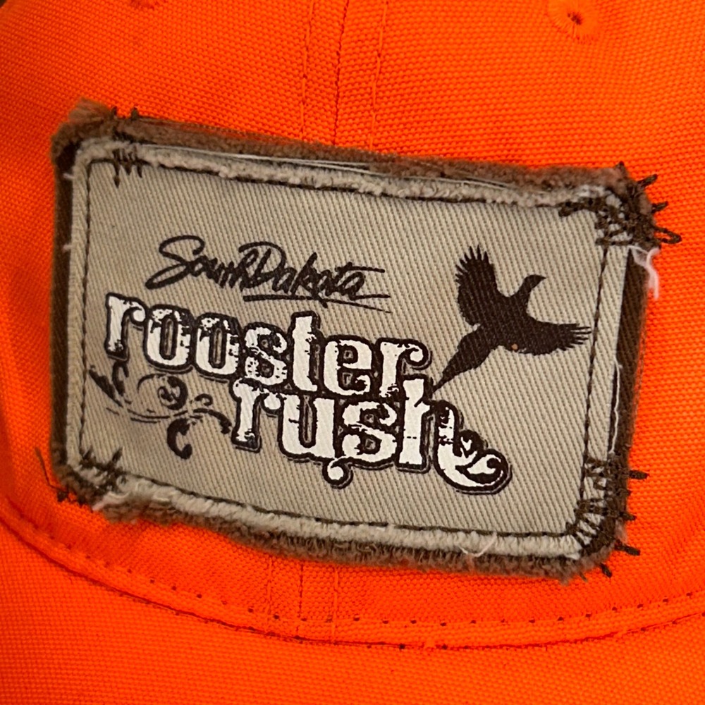 Rooster Rush South Dakota Mens Orange Brown EASW Hunting Hat Pheasant Patch OSFM - Picture 2 of 11